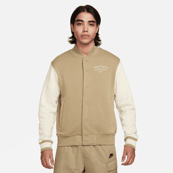 nike giacca in fleece stile college  sportswear – uomo - marrone