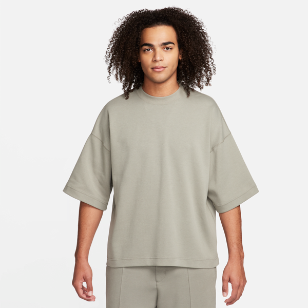 nike felpa oversize a manica corta  sportswear tech fleece reimagined – uomo - grigio