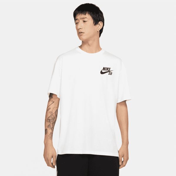 nike t-shirt da skateboard con logo  sb - bianco