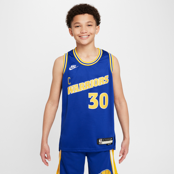 nike maglia stephen curry golden state warriors  dri-fit swingman nba – ragazzi - blu