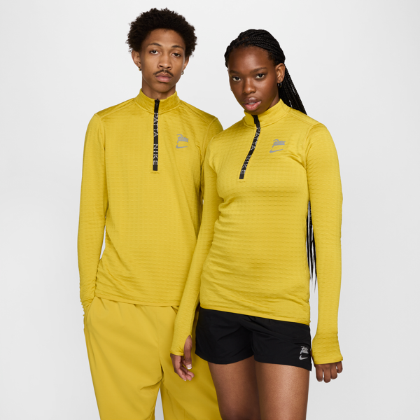 nike maglia a manica lunga con zip a metà lunghezza  x patta running team - giallo