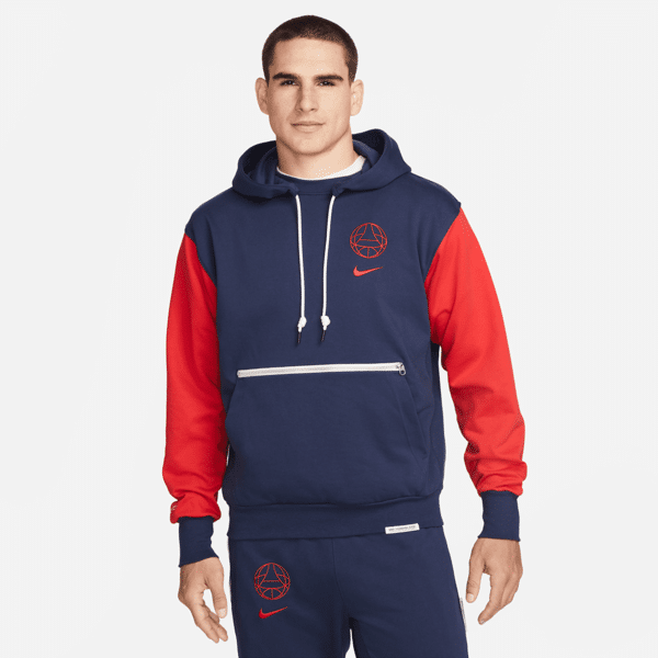 nike felpa pullover da calcio con cappuccio  paris saint-germain standard issue – uomo - blu