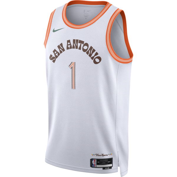 nike maglia victor wembanyama san antonio spurs city edition 2023/24 swingman  dri-fit nba – uomo - bianco