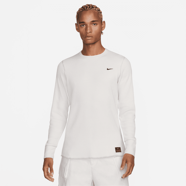 nike maglia waffle pesante a manica lunga  life – uomo - grigio