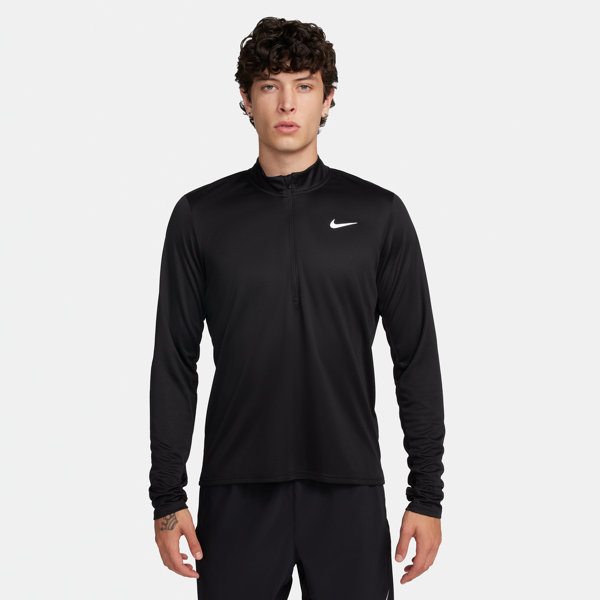 nike maglia da running con zip a metà lunghezza dri-fit  pacer – uomo - nero