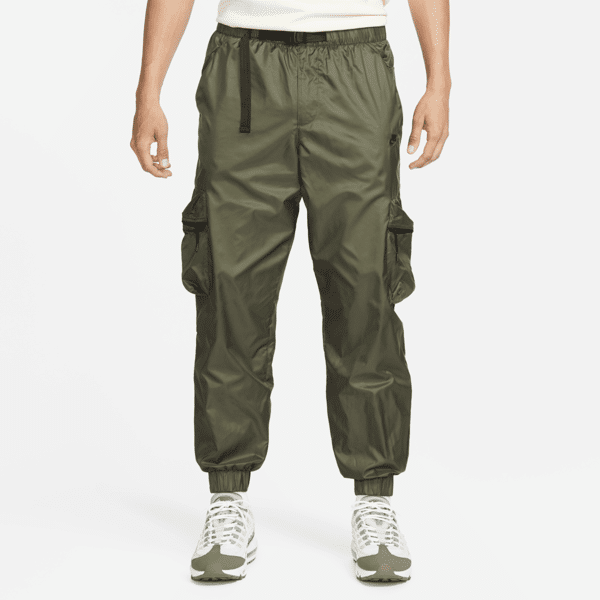 nike pantaloni in tessuto con fodera  tech – uomo - verde