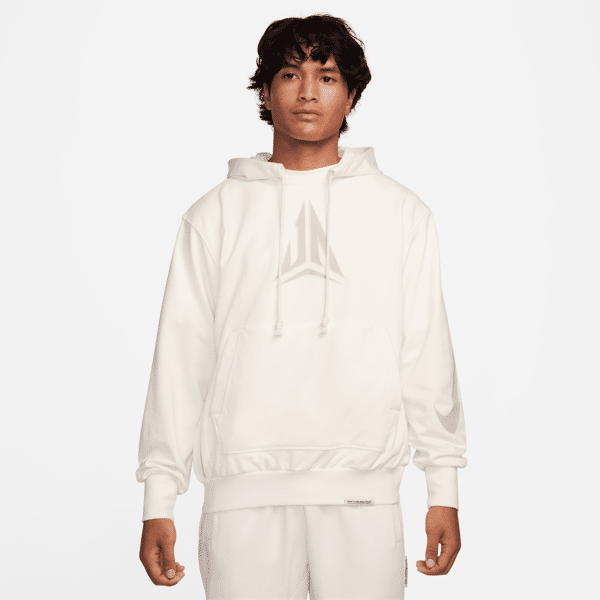 nike felpa pullover da basket con cappuccio dri-fit ja standard issue – uomo - bianco