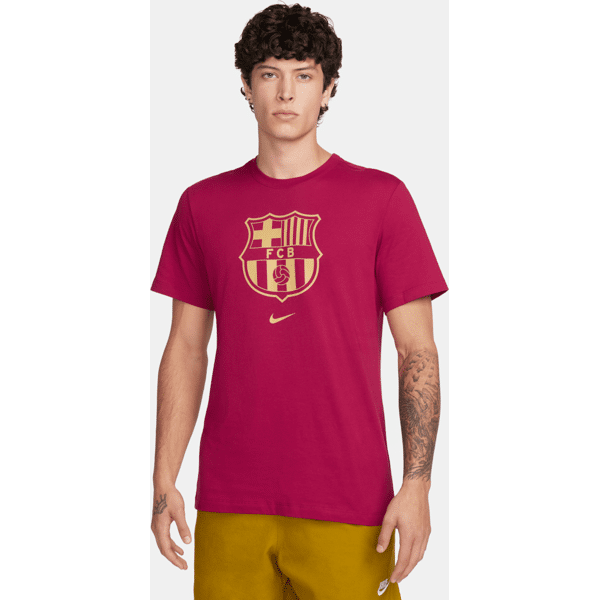 nike t-shirt da calcio fc barcelona crest – uomo - rosso