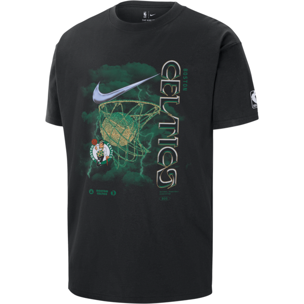 nike t-shirt boston celtics courtside max90  nba – uomo - nero