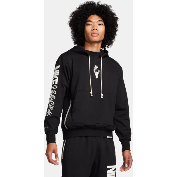 nike felpa pullover con cappuccio dri-fit  standard issue – uomo - nero