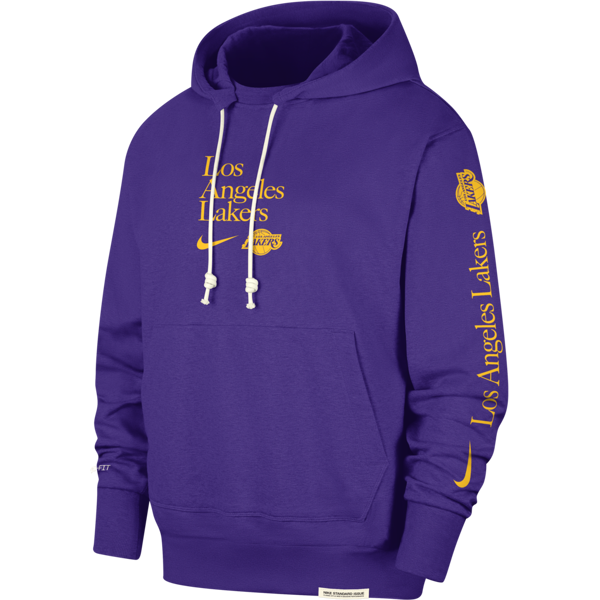 nike felpa con cappuccio  dri-fit nba los angeles lakers standard issue courtside – uomo - viola