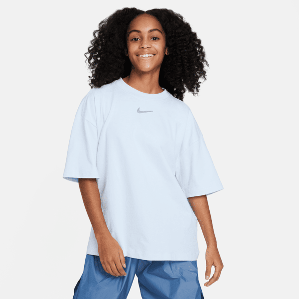 nike t-shirt oversize  sportswear – ragazza - blu