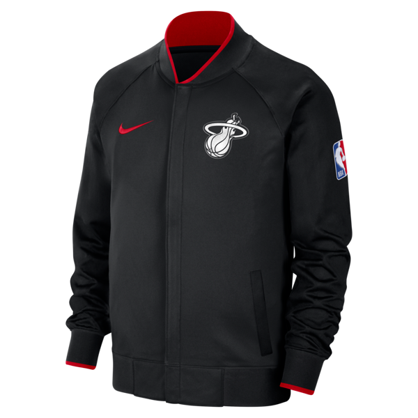 nike giacca a manica lunga con zip a tutta lunghezza  dri-fit miami heat showtime city edition – uomo - nero