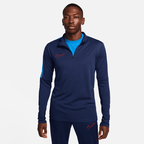 nike maglia da calcio dri-fit con zip a metà lunghezza  academy – uomo - blu