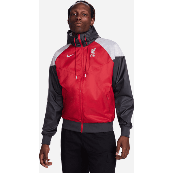 nike giacca da calcio in tessuto con cappuccio  liverpool fc sport essentials windrunner – uomo - rosso