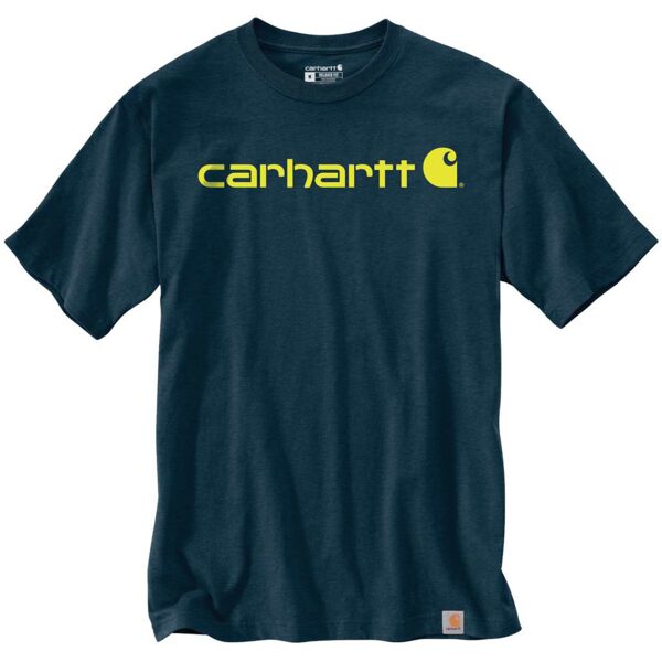 carhartt emea core logo workwear short sleeve maglietta blu giallo s