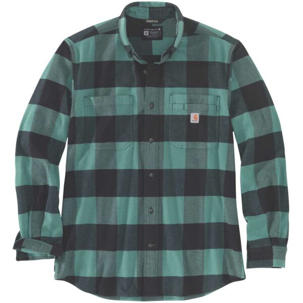 carhartt midweight flannel plaid camicia verde xl