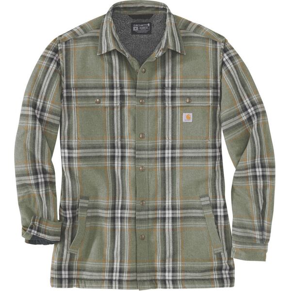 carhartt flannel sherpa lined camicia verde 2xl