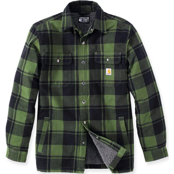 carhartt heavyweight flannel sherpa camicia verde xl