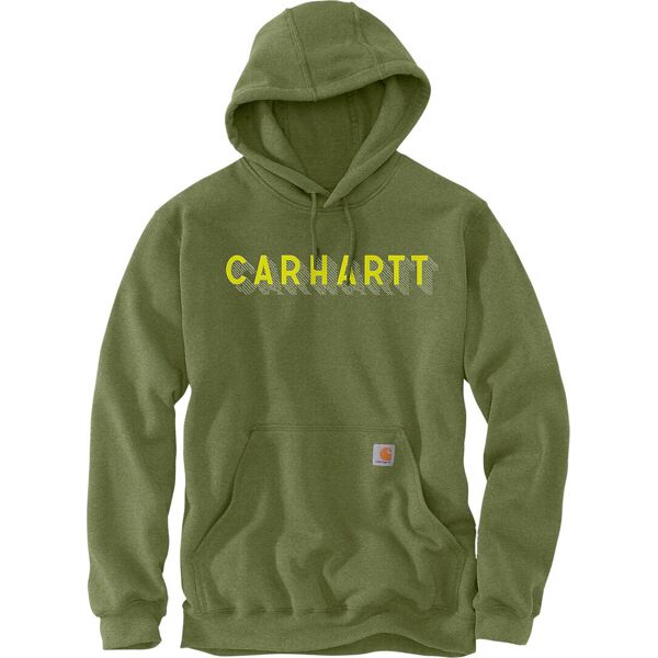 carhartt rain defender lose fit midweight logo graphic felpa verde 2xl