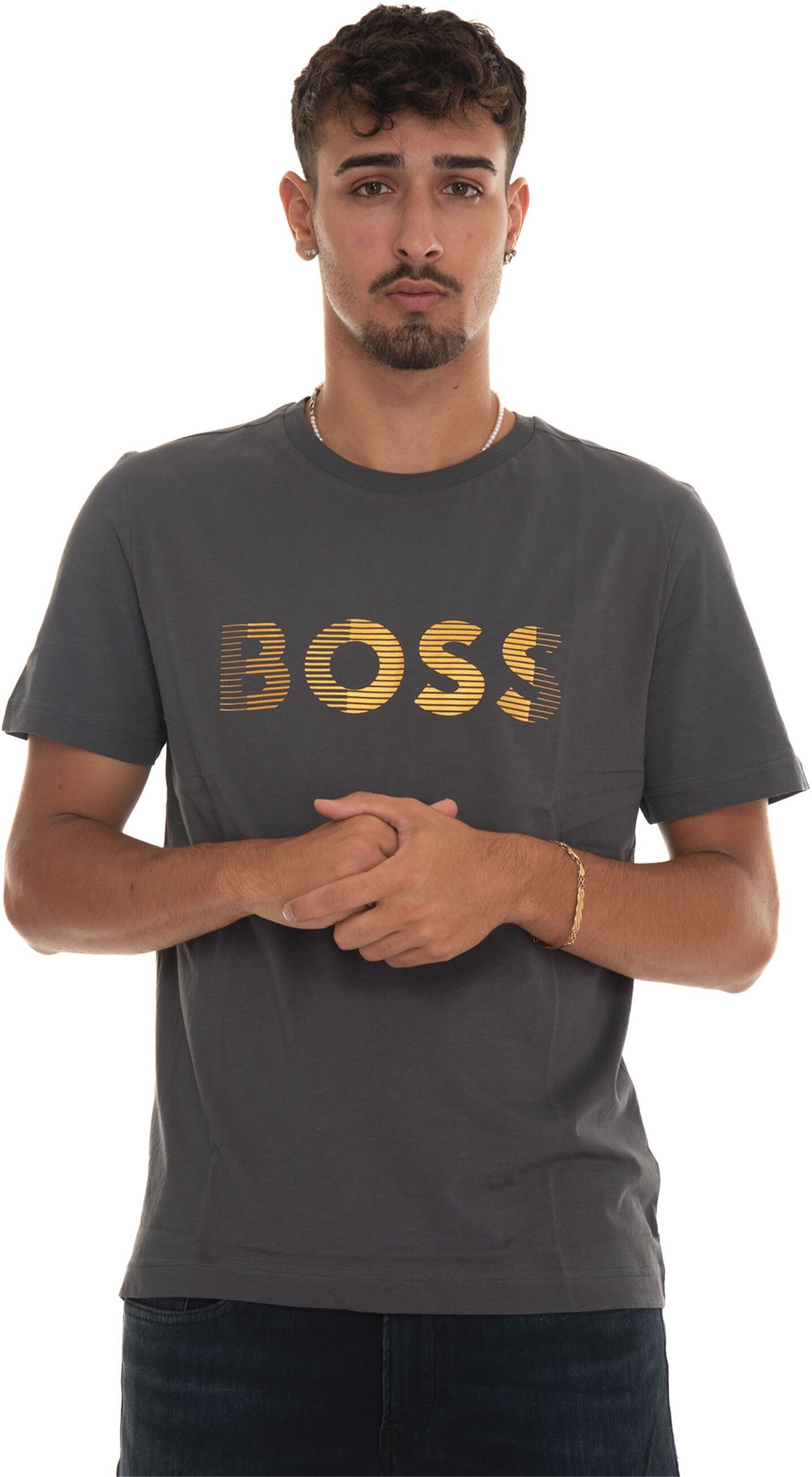 Boss T-shirt girocollo TEE Grigio scuro Uomo XXL