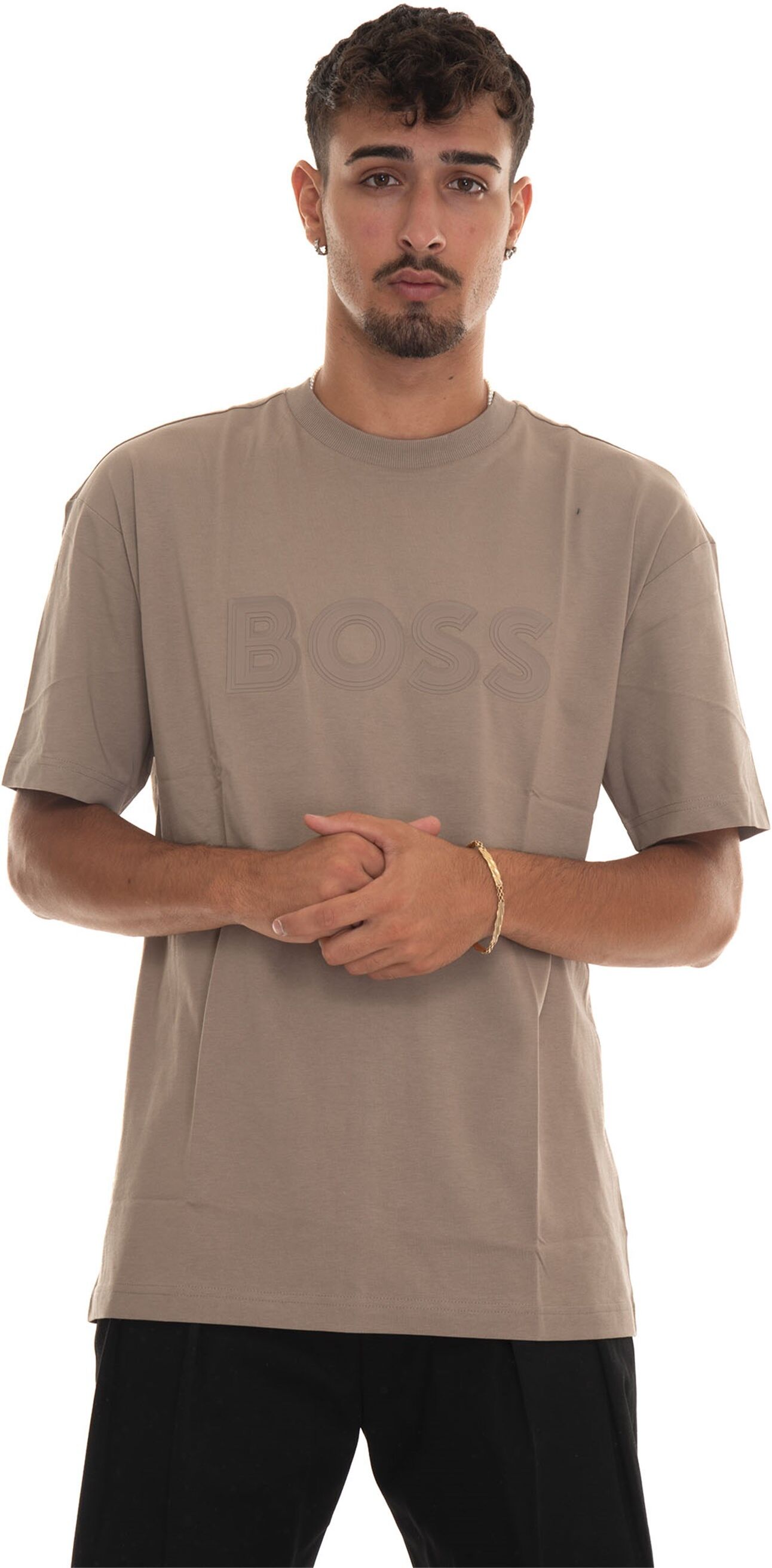 Boss T-shirt girocollo TEE-LOTUS Beige Uomo XXL