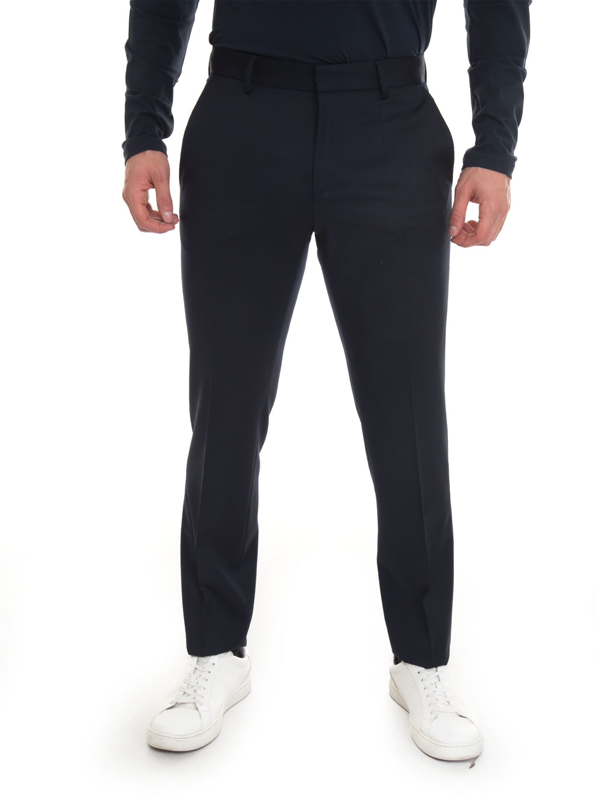 Boss Pantalone classico in fresco di lana Blu Uomo 48