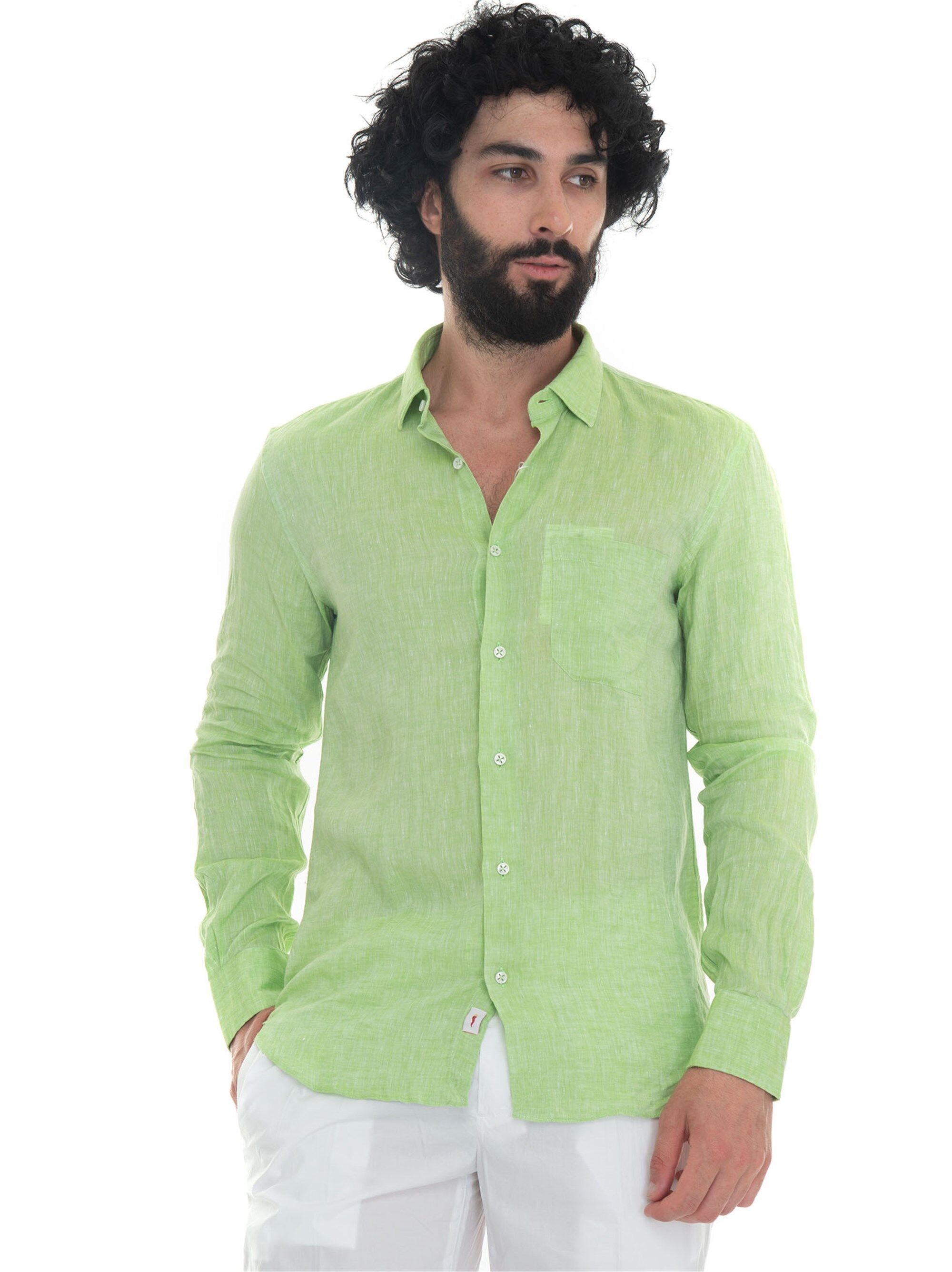 Vincenzo De Lauziers Camicia casual Verde Uomo 3XL