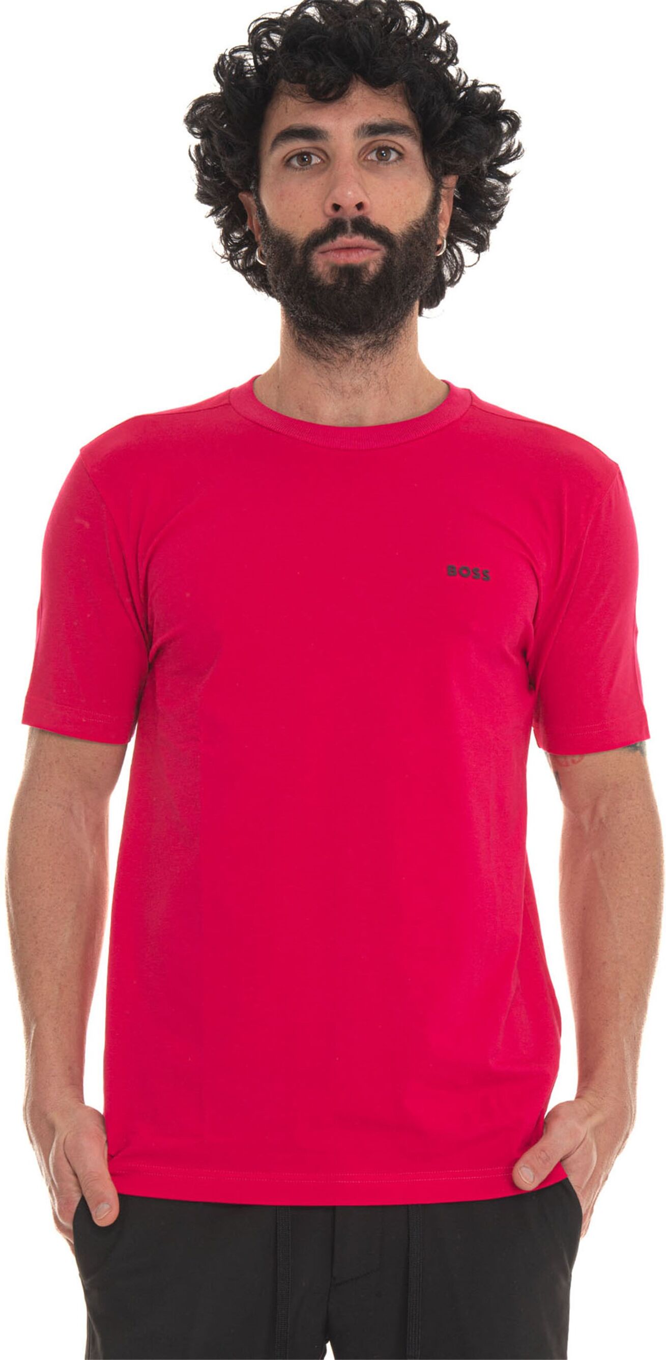 Boss T-shirt girocollo Fucsia Uomo XXL