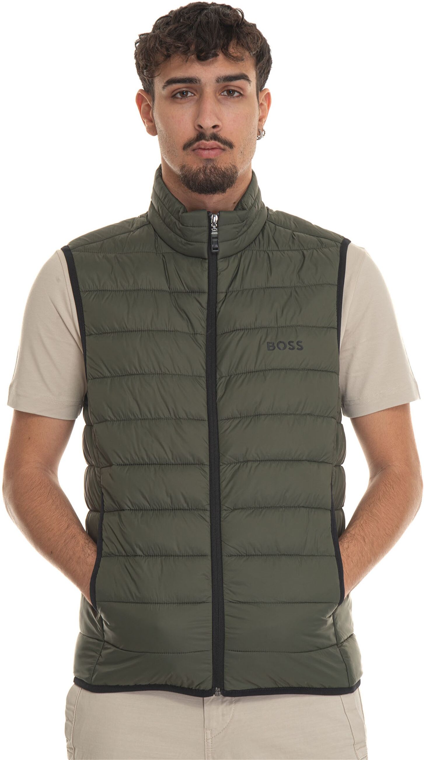 Boss Gilet trapuntato Verde Uomo L