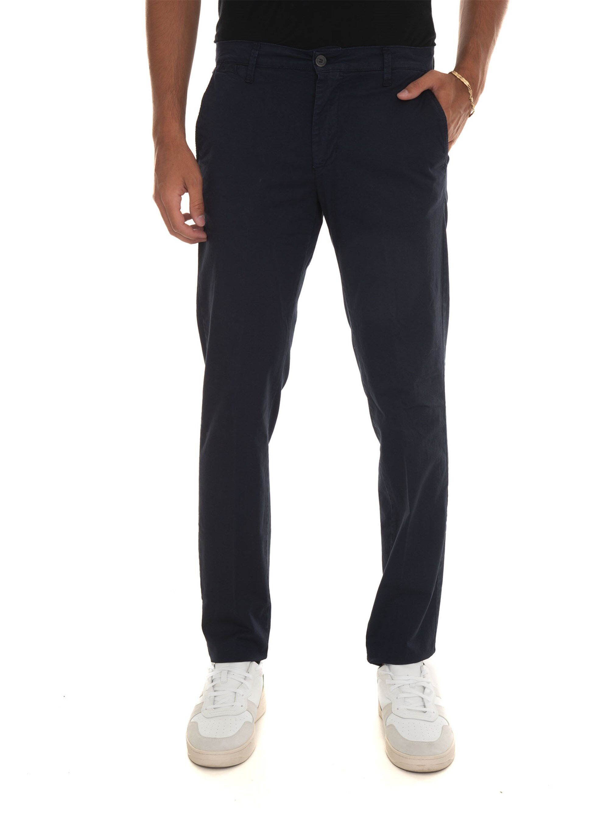 Quality First Pantalone in cotone Blu Uomo 50
