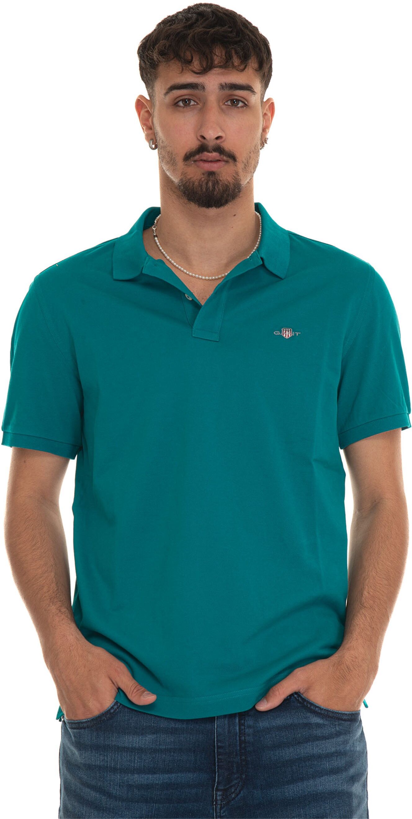 Gant Polo manica corta Turchese Uomo XL