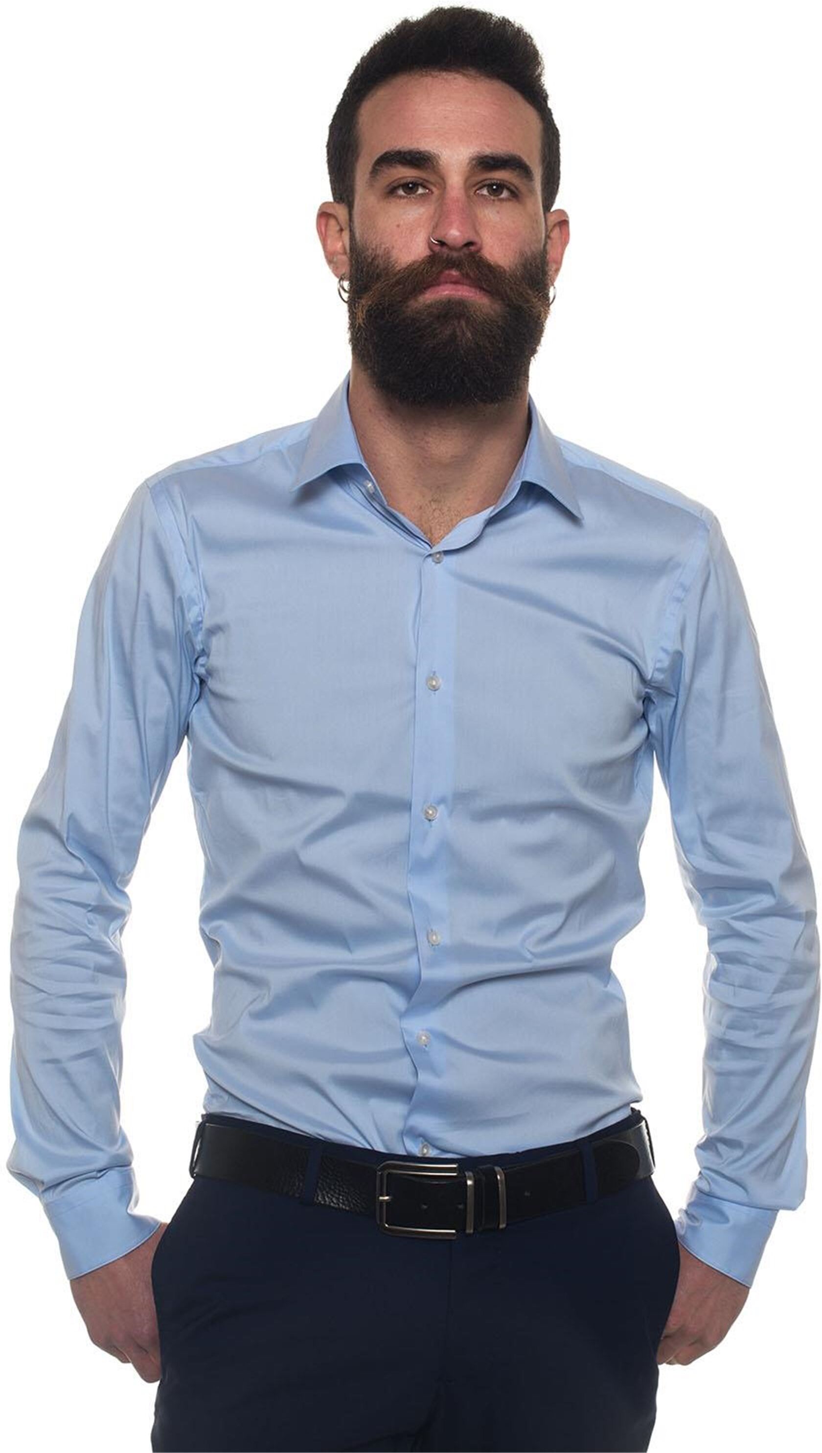 Boss Camicia classica da uomo Herwing Celeste Uomo 43