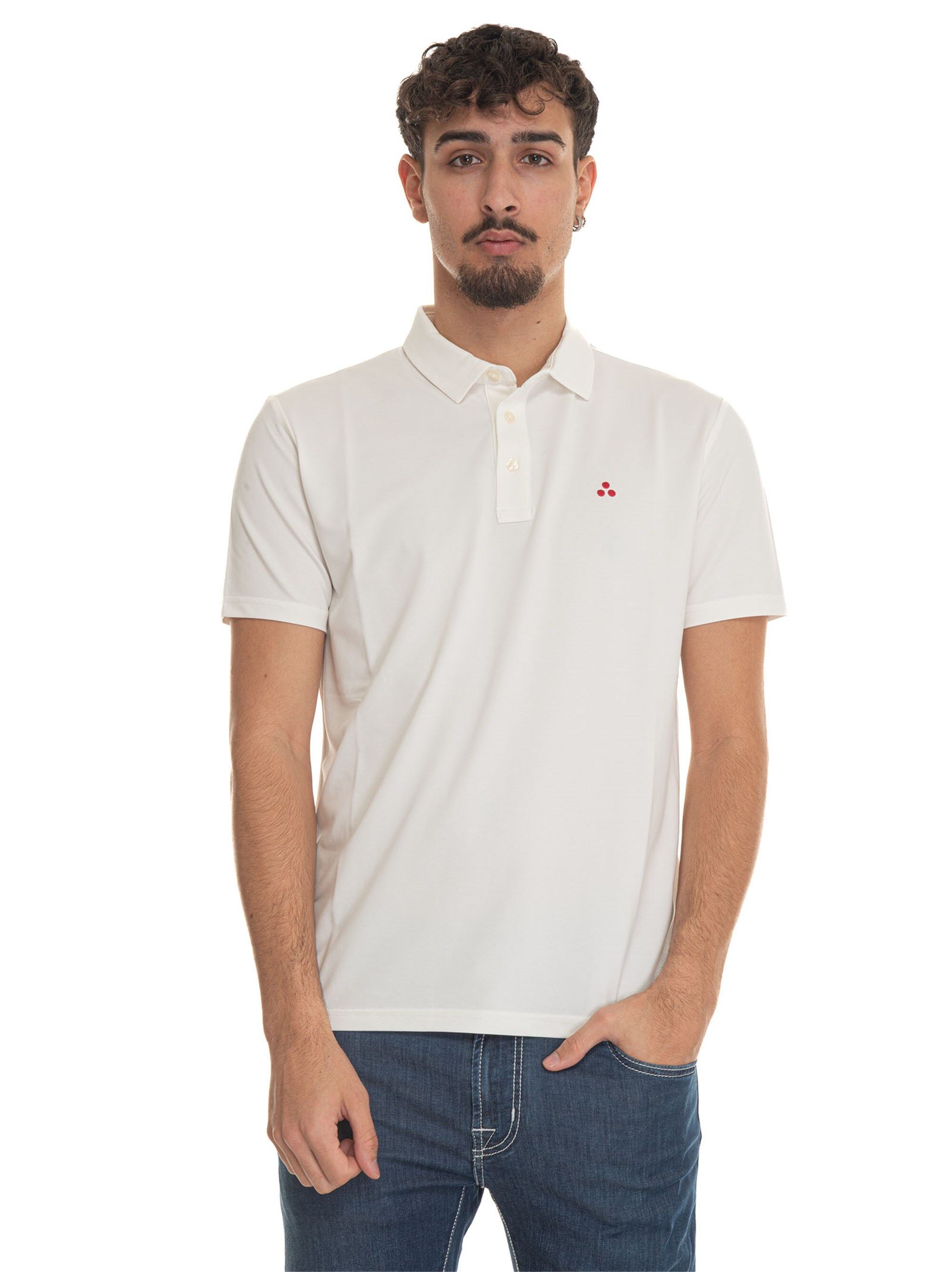 Peuterey Polo in jersey di cotone MEZZOLA01 Bianco Uomo L