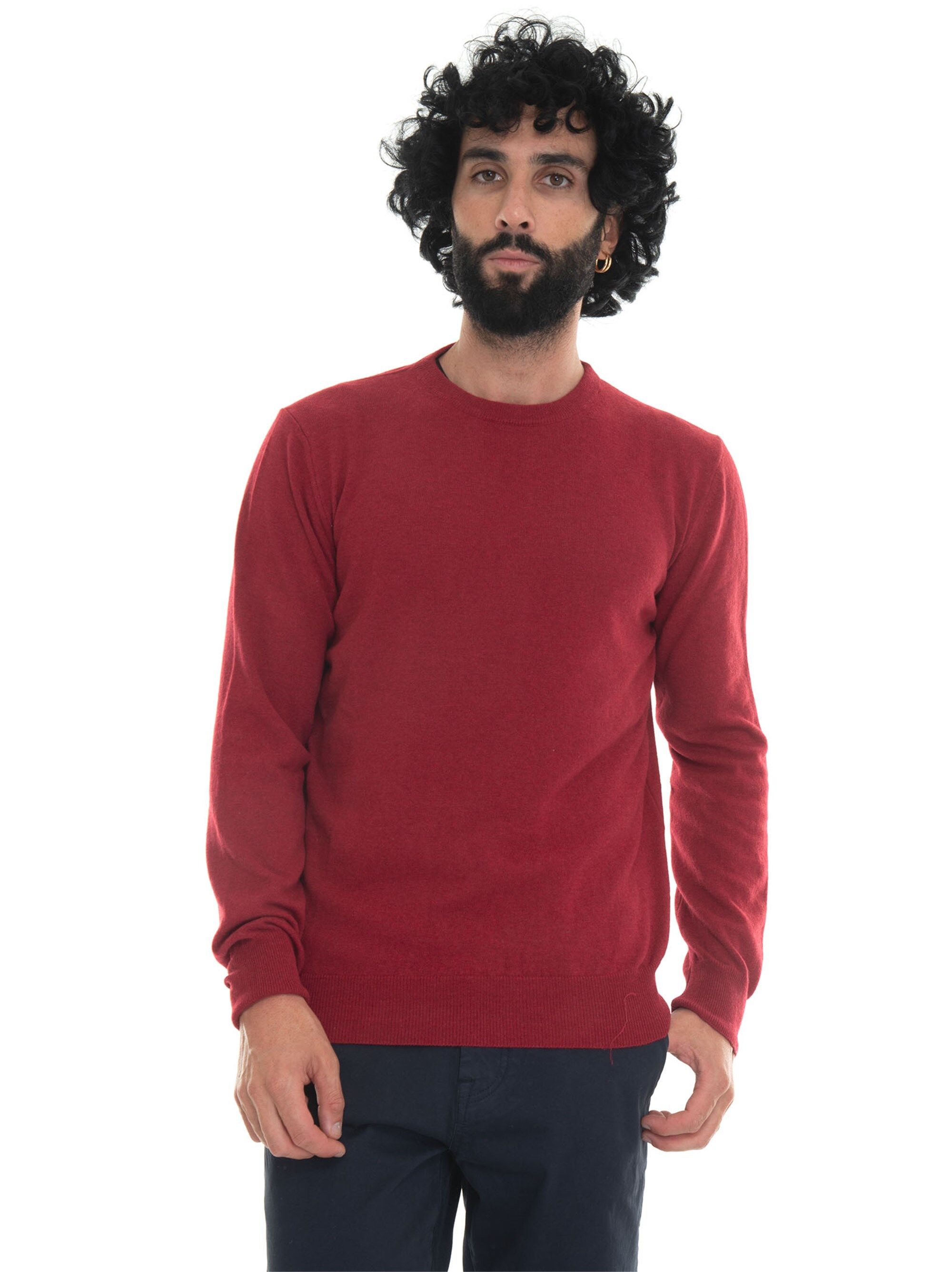 Quality First Pullover girocollo Rosso Uomo S