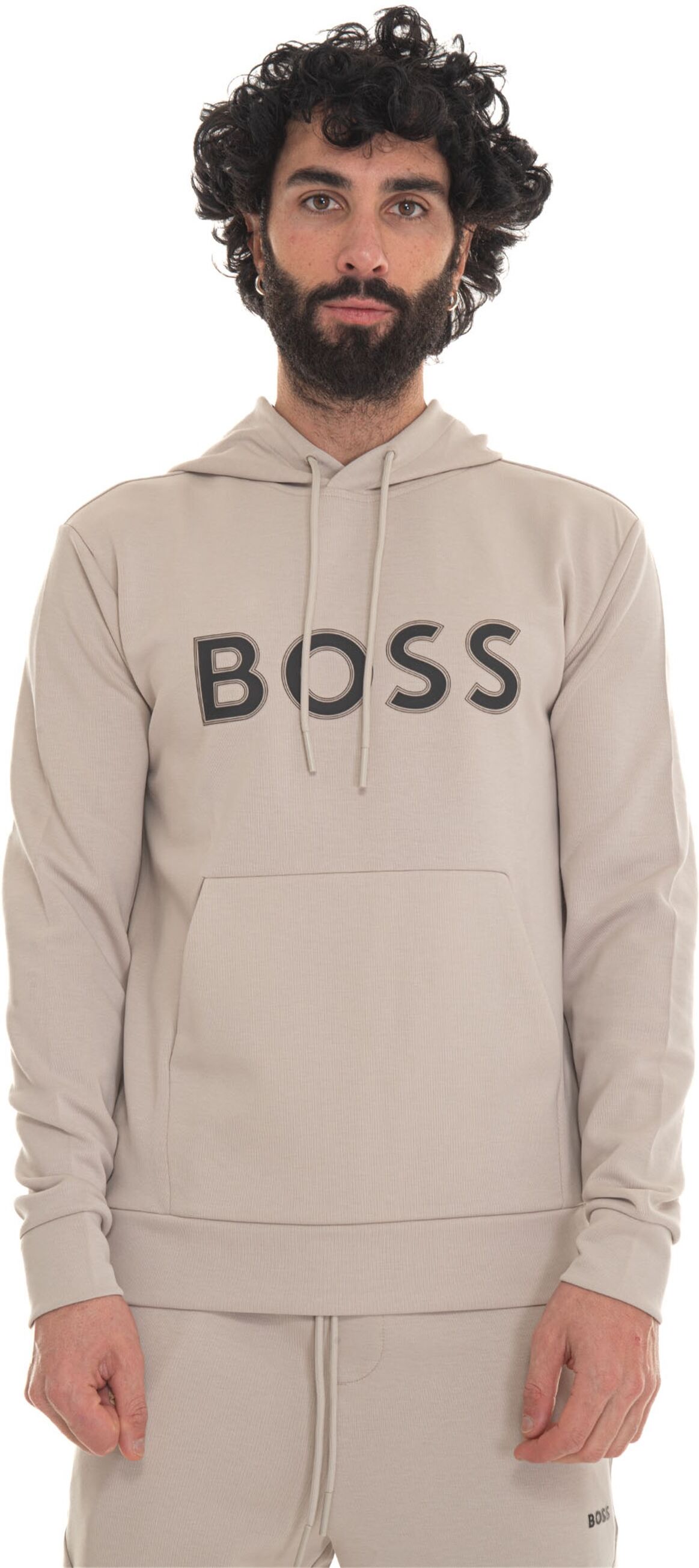 Boss Felpa con cappuccio Beige Uomo L