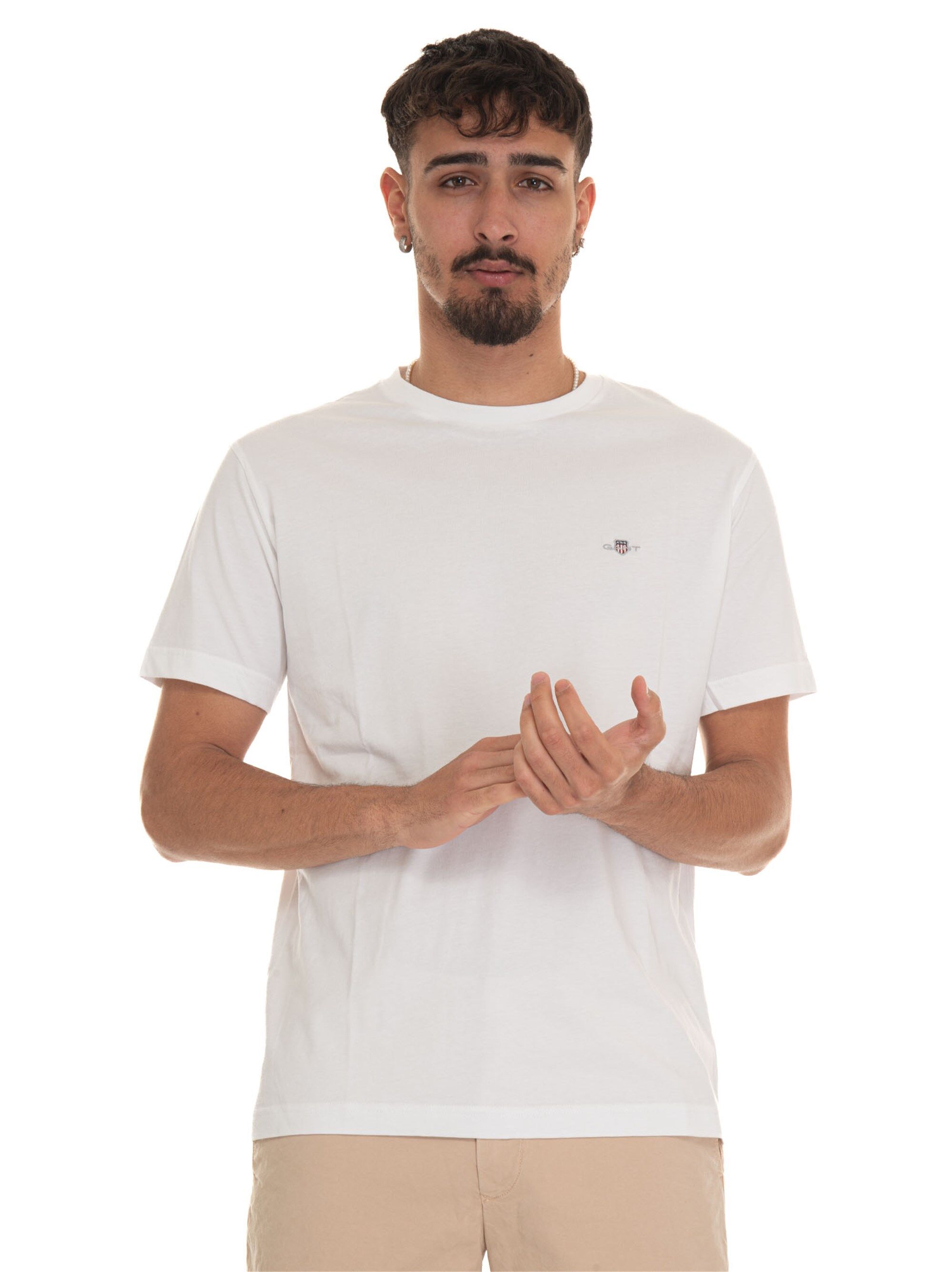 Gant T-shirt girocollo mezza manica Bianco Uomo M