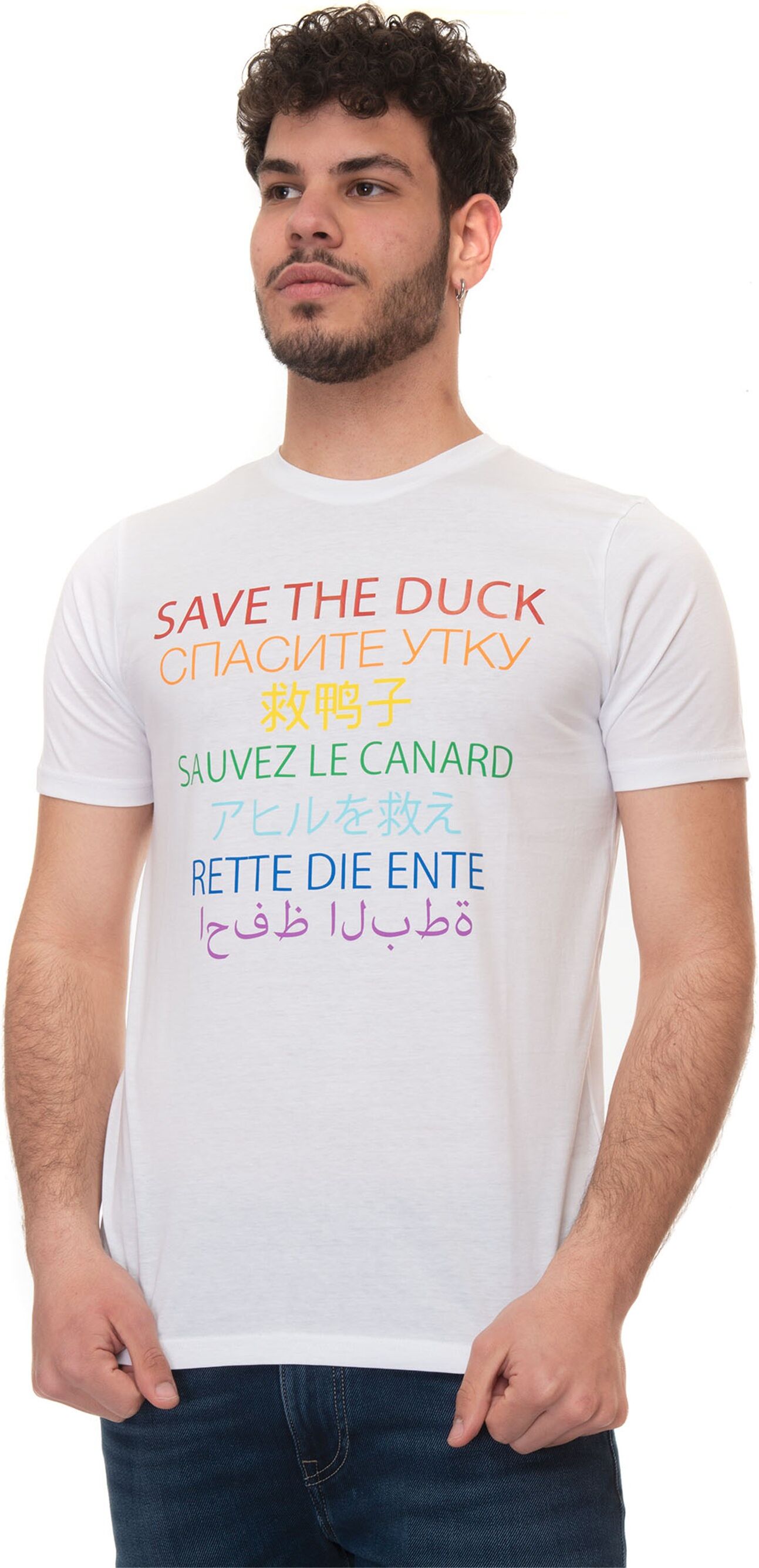 Save the Duck T-shirt girocollo mezza manica Benito Bianco Uomo XXL