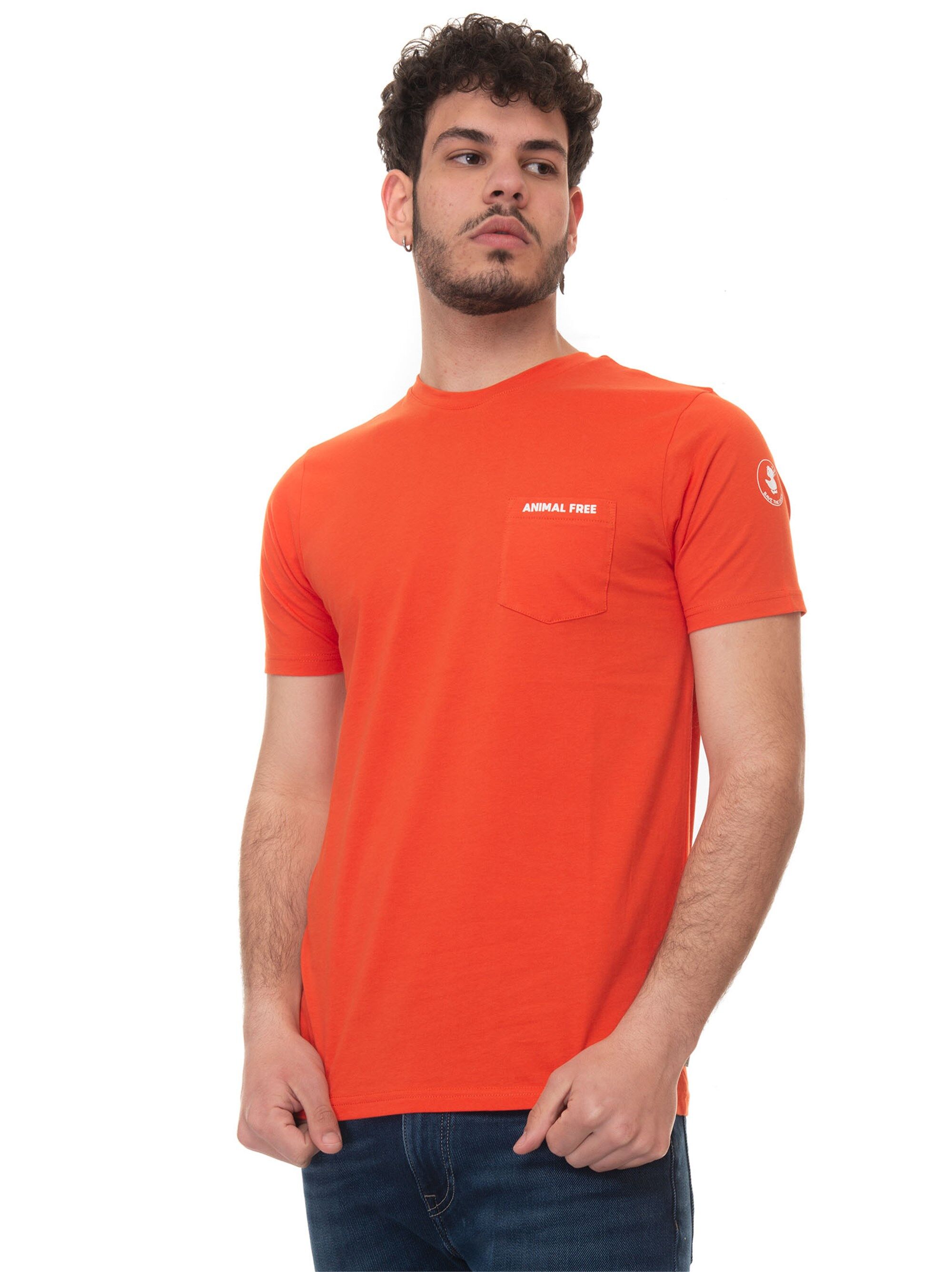 Save the Duck T-shirt girocollo mezza manica Damien Arancione Uomo XXL