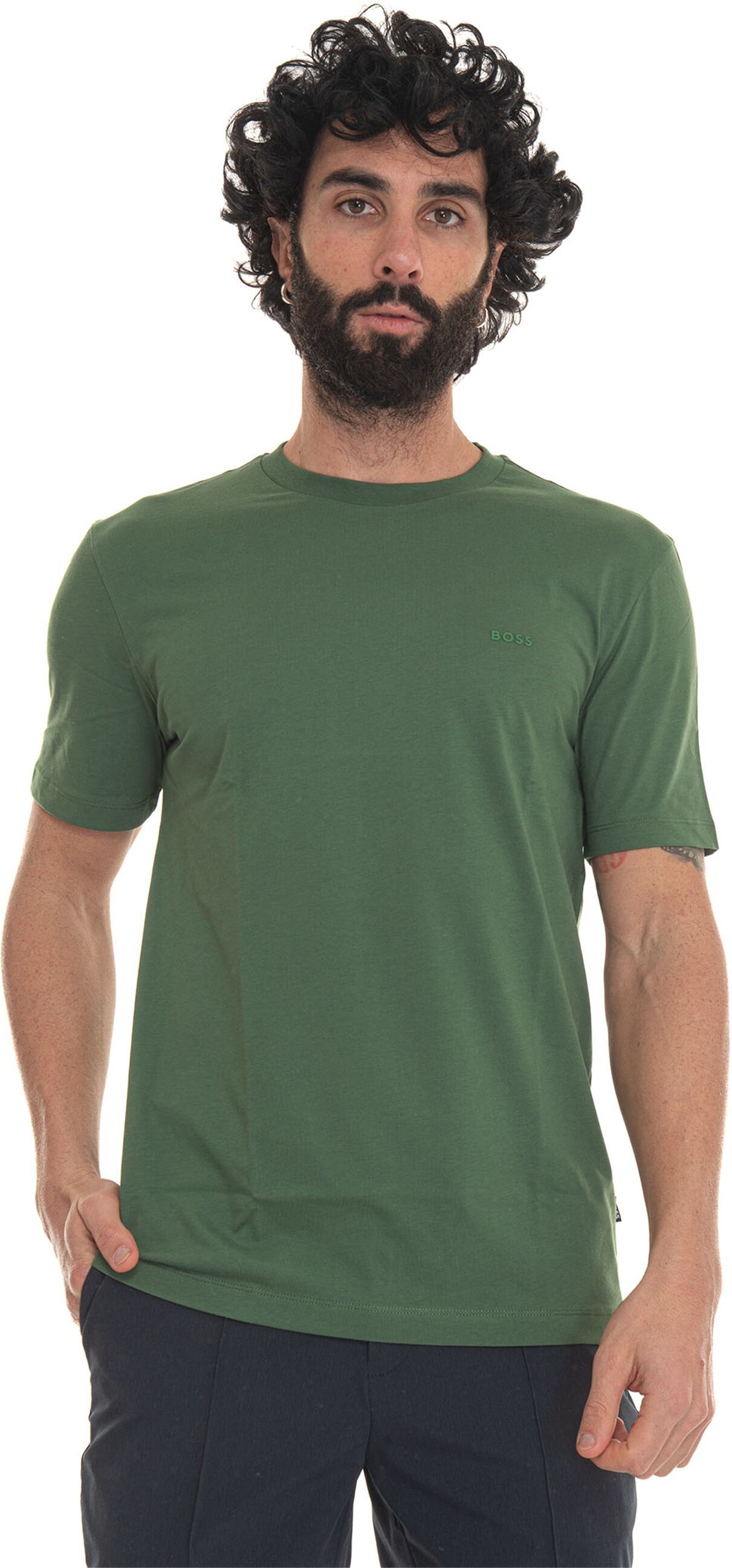 Boss T-shirt girocollo Verde Uomo L