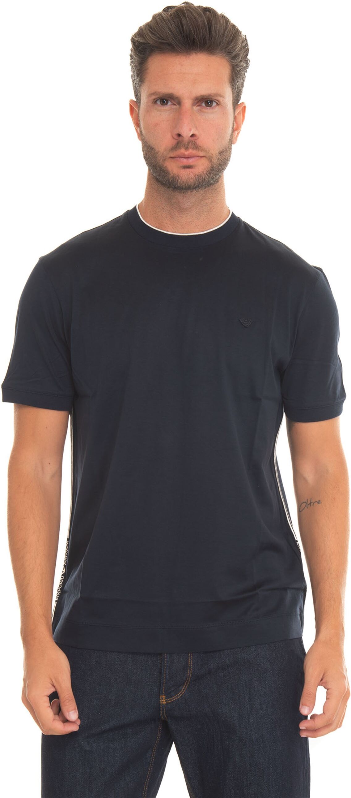 Giorgio Armani T-shirt girocollo Blu Uomo L