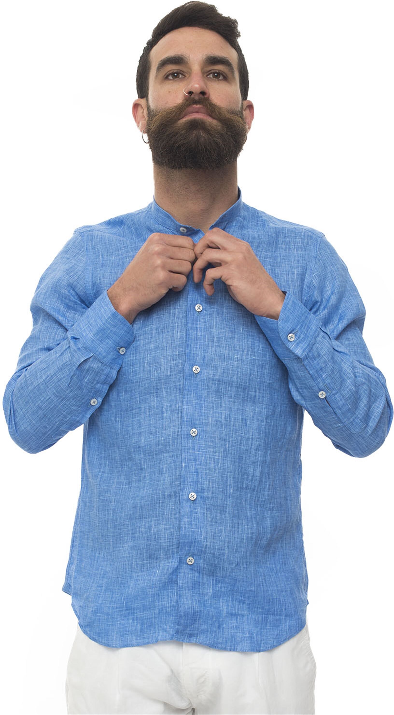 Vincenzo De Lauziers Camicia casual Azzurro Uomo XXL