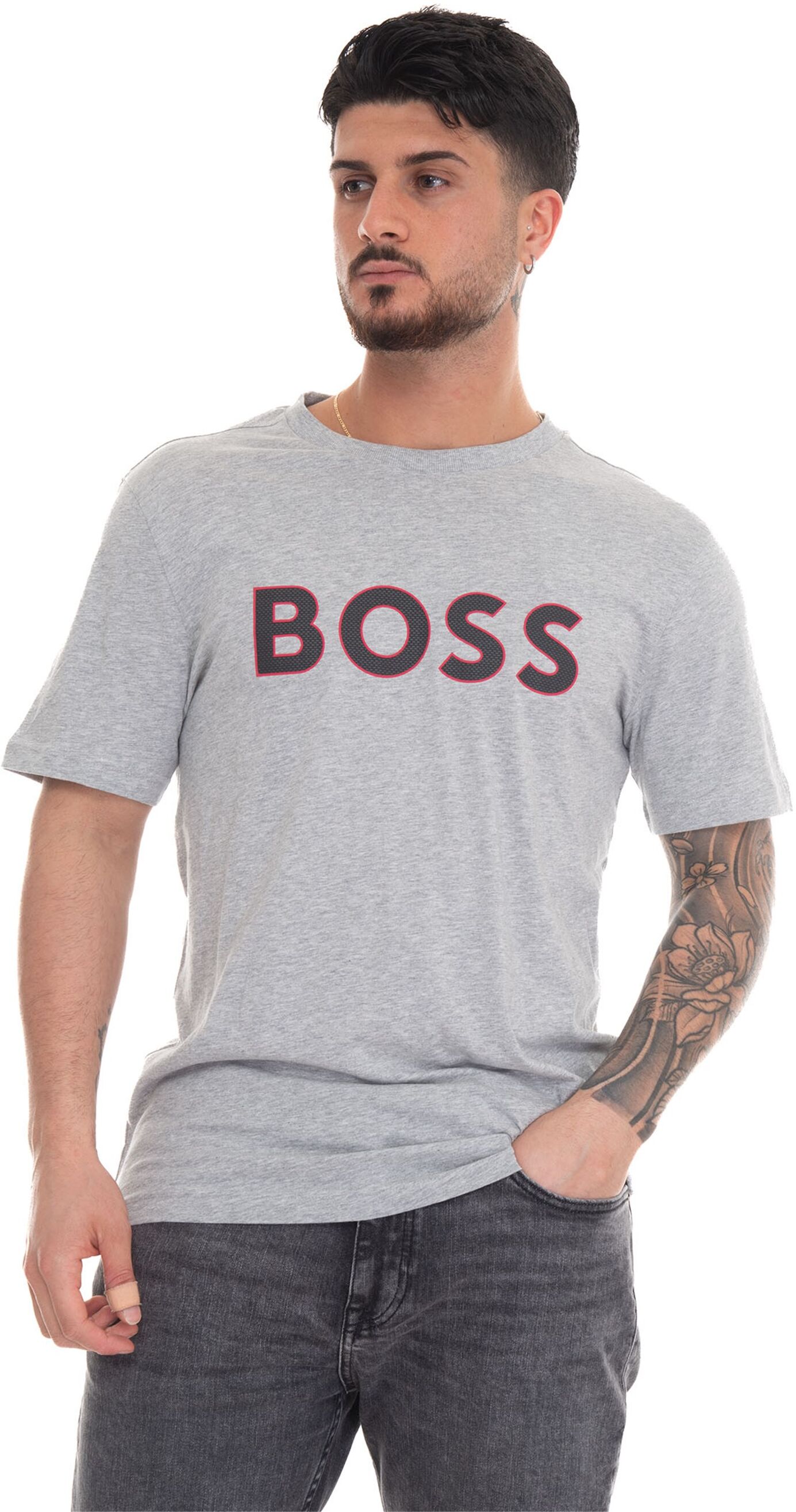 Boss T-shirt girocollo TEE1 Grigio Uomo M