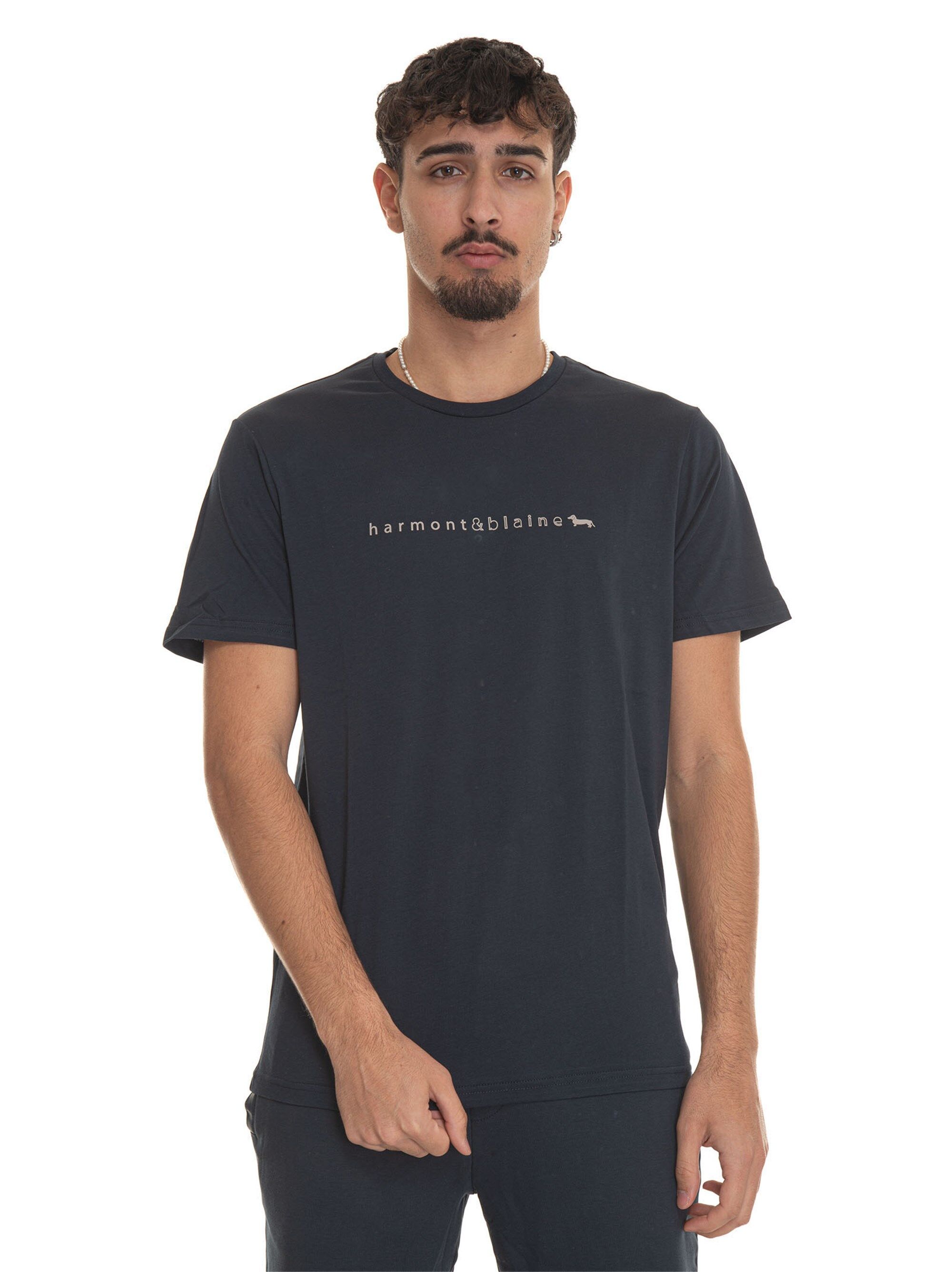 Harmont & Blaine T-shirt girocollo mezza manica IRL216 Blu Uomo XXL