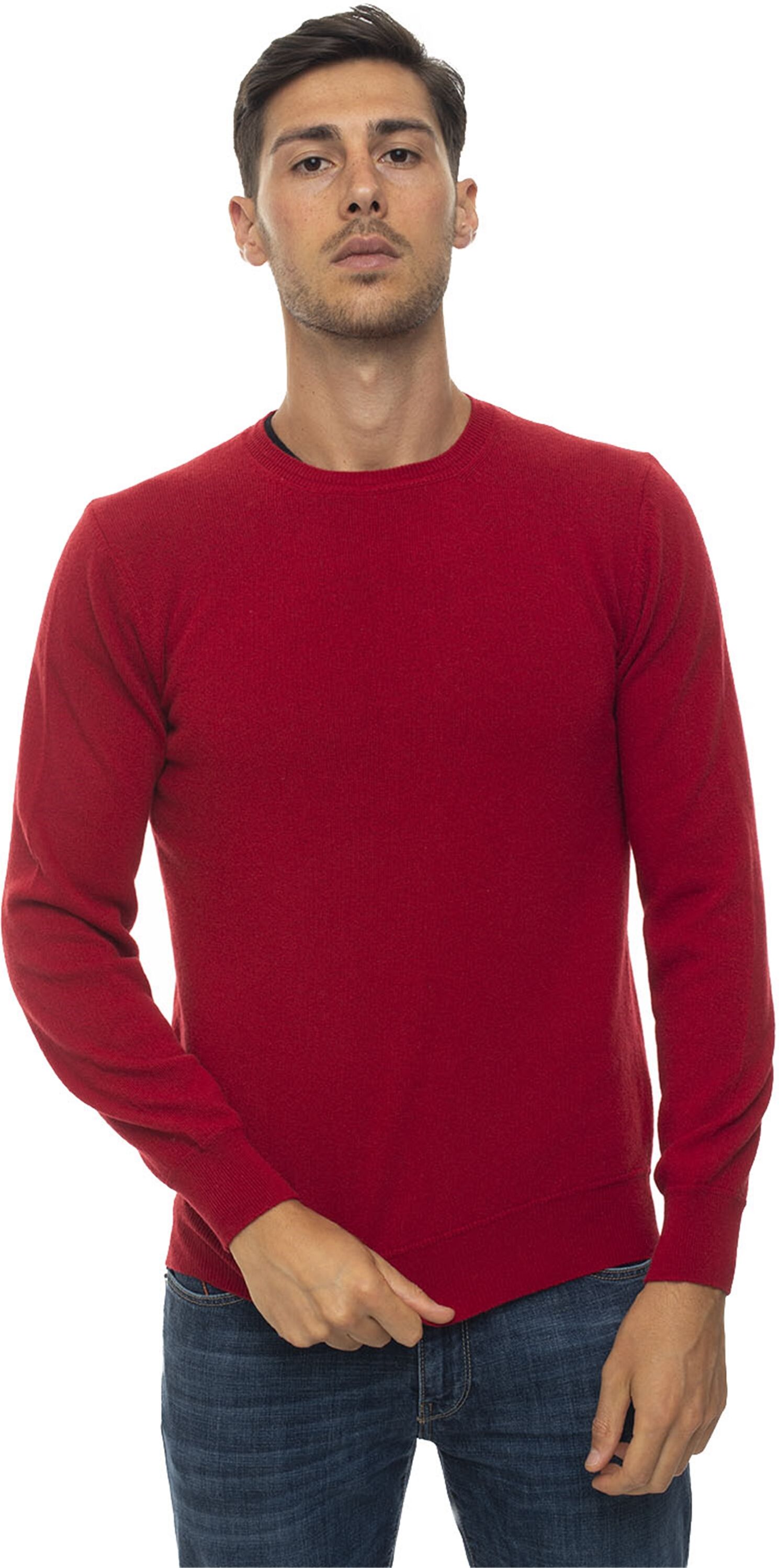 Andrea Fenzi Pullover girocollo Rosso Uomo 48