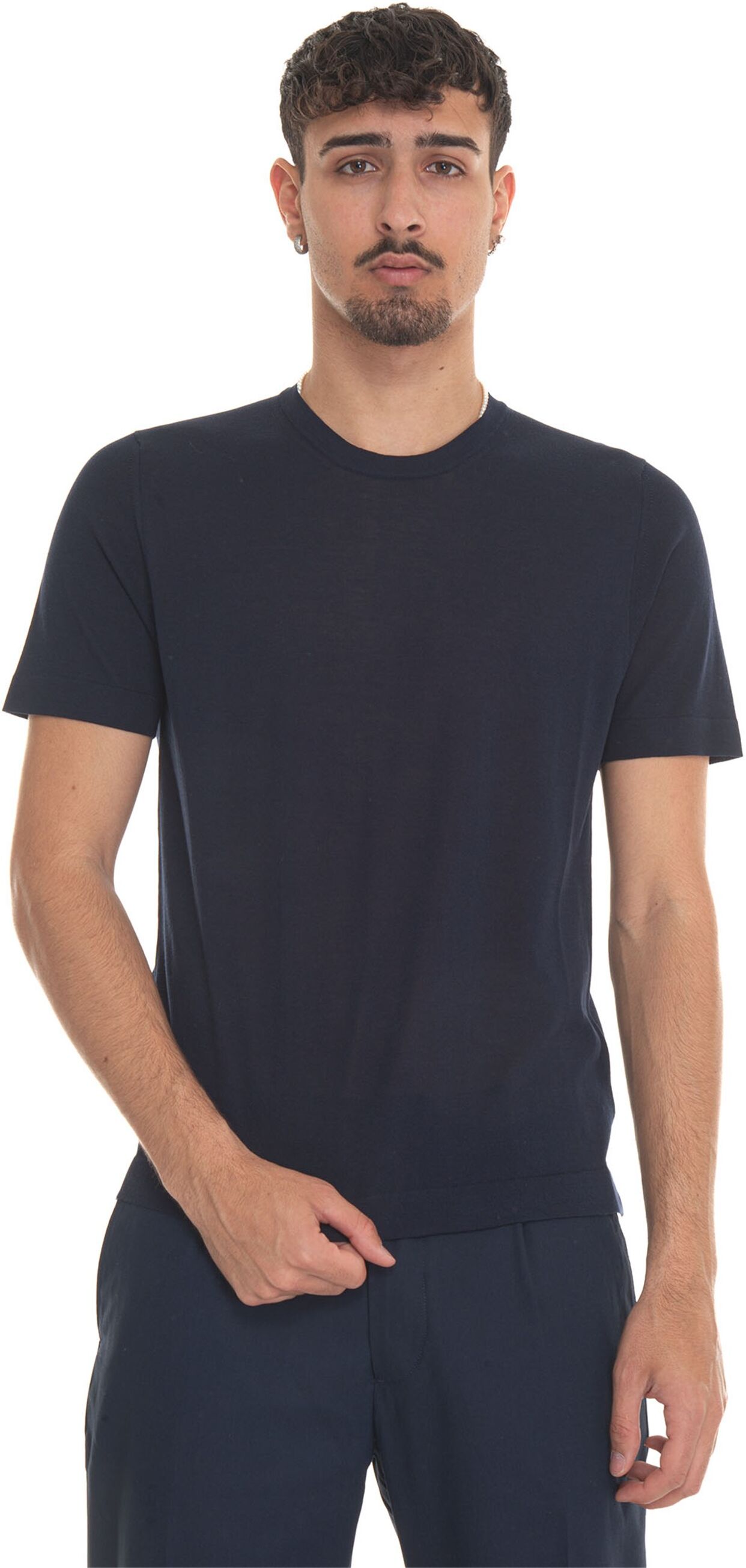 Hindustrie T-shirt in maglina T-SHIRT-CREPE Blu Uomo 54