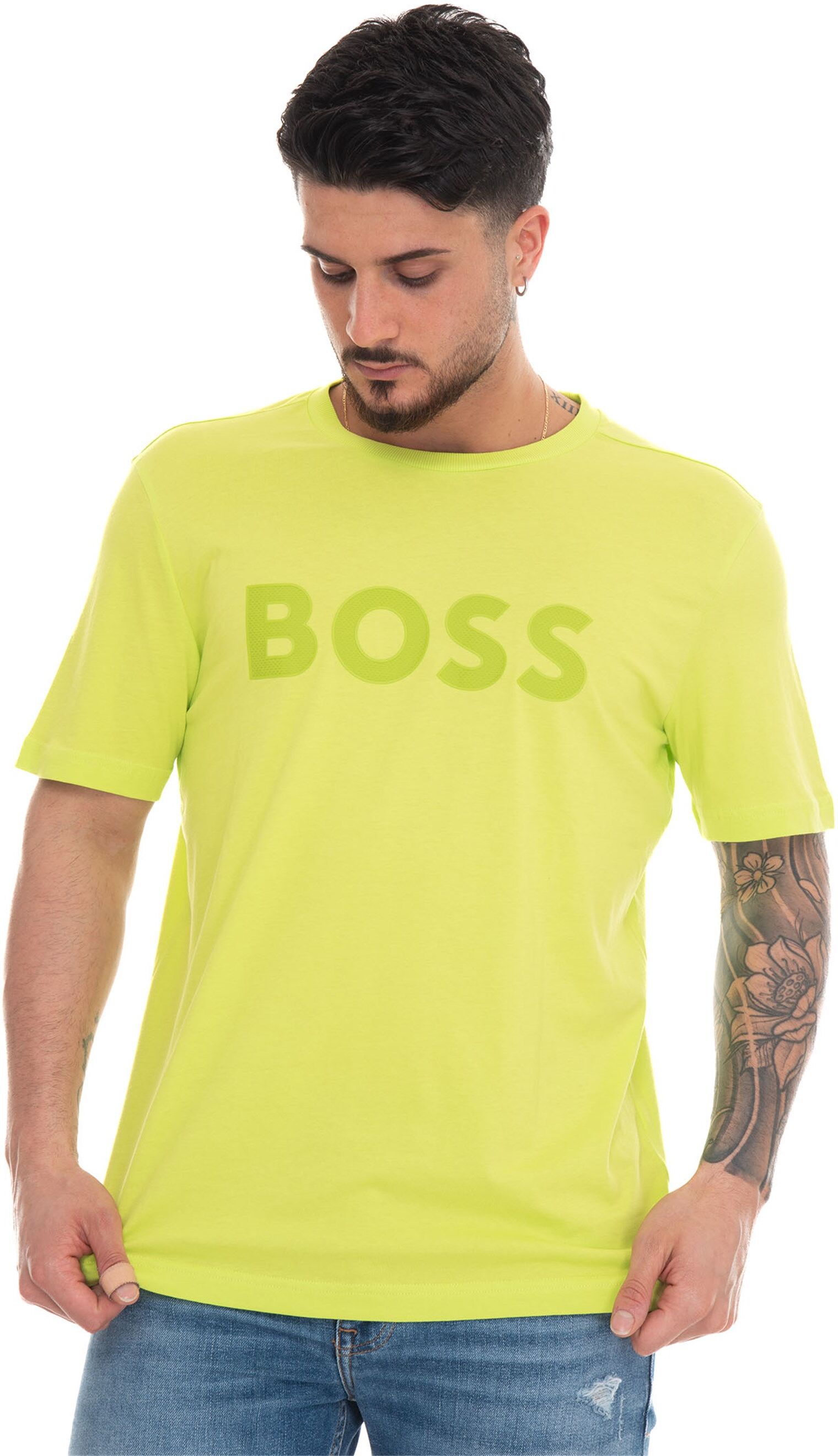 Boss T-shirt girocollo TEE1 Lime Uomo XL