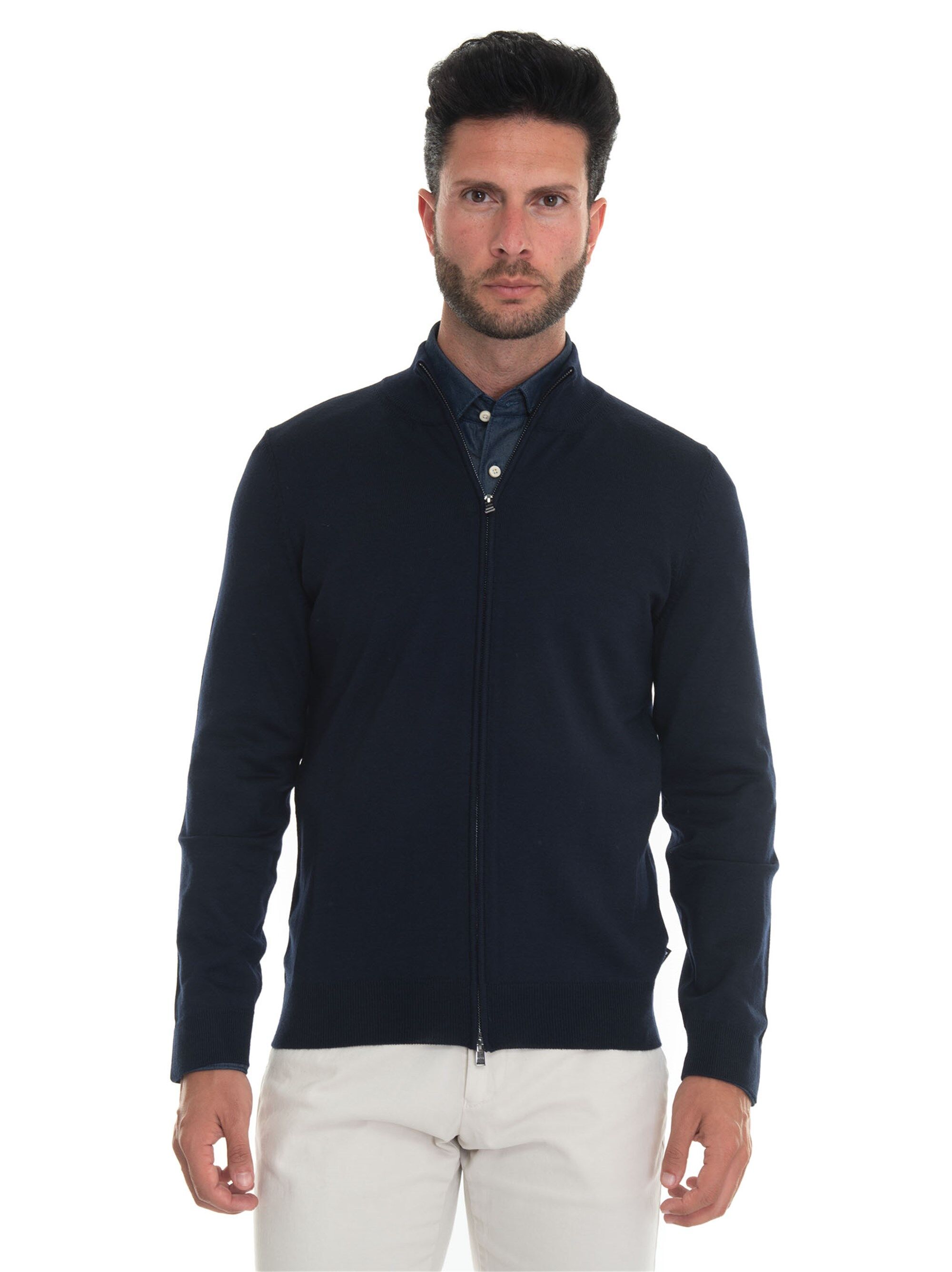 Boss Cardigan zip con doppio cursore Blu Uomo S