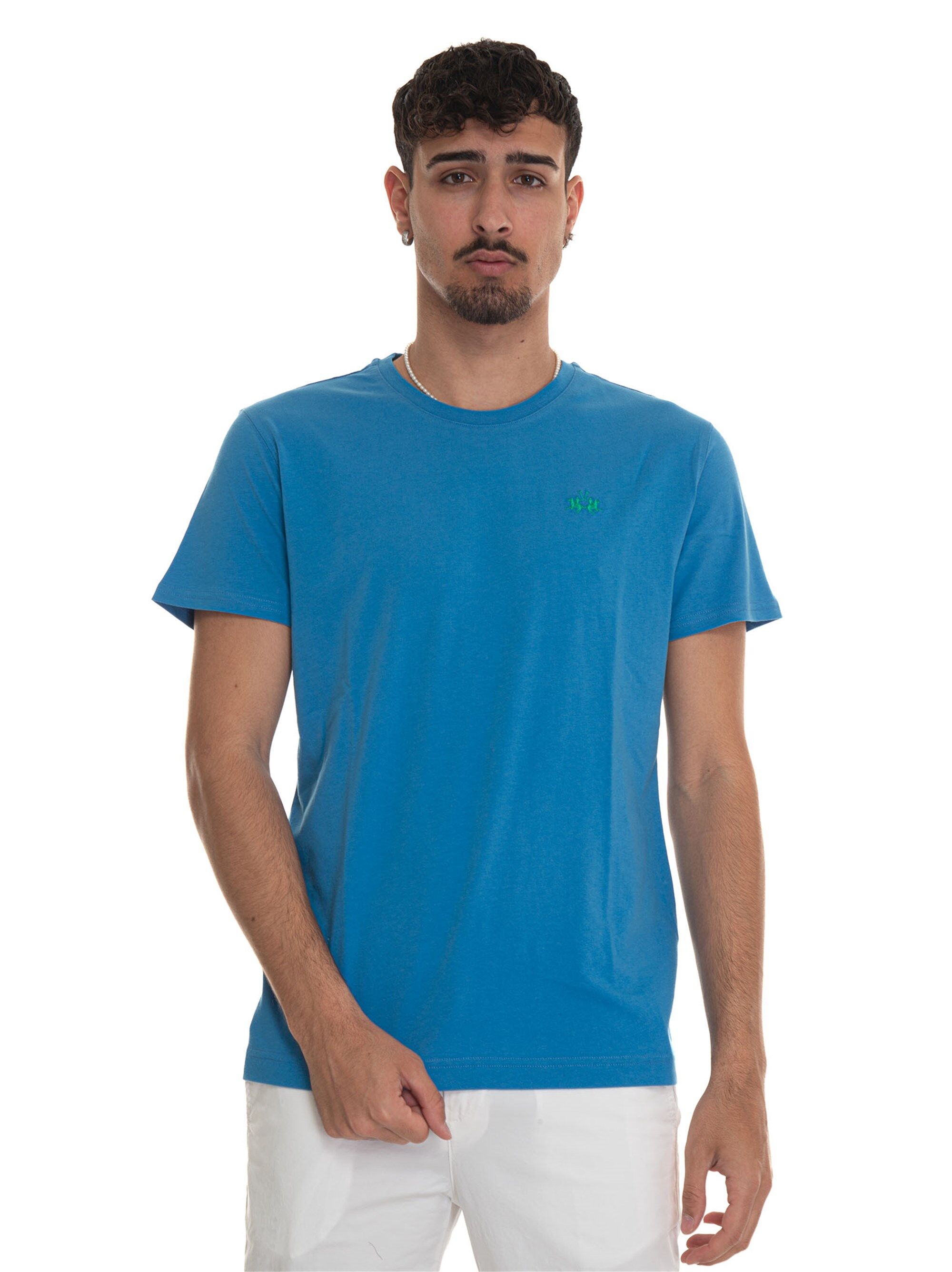 La Martina T-shirt girocollo mezza manica Serge Azzurro Uomo L