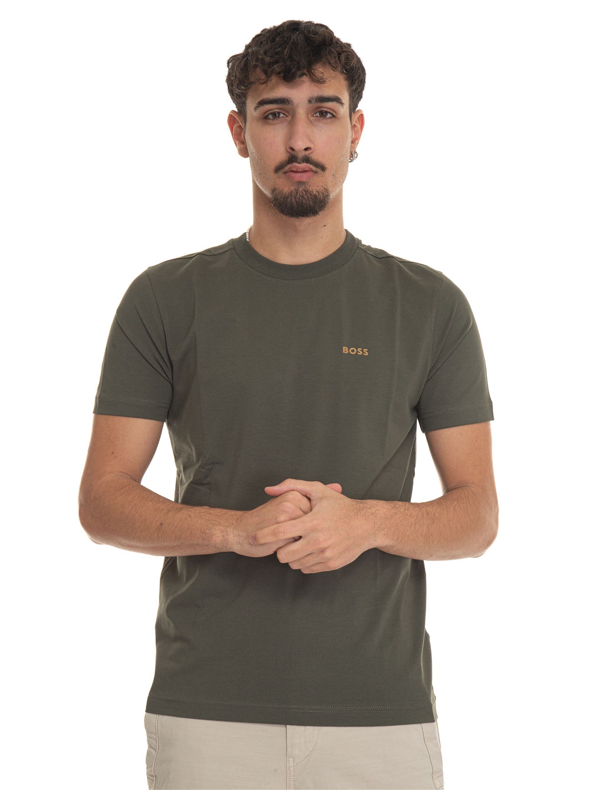 Boss T-shirt girocollo Verde Uomo S